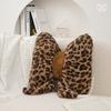 Almohada de Lluvia Azul Lazo Sencillo Felpa Estampado de Leopardo Transfronterizo Almohada Soporte de Cintura para Asiento Cojín de Cama