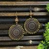 Pendientes Vintage de Madera Desgastada Joyería de Oreja con Borla Étnica Pendientes Bohemios de Círculo Grande Accesorios de Amazon
