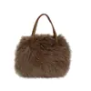 Bolso Femenino de Moda Nuevo, Bolso de Mano de Felpa con Cuentas, Bolso Cuadrado Pequeño con Textura, Bolso Versátil para el Día a Día, Bolso Cruzado Peludo Sencillo