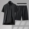 Camisa Polo de Manga Corta para Hombre de Verano, Estilo Nuevo, Seda Elástica, Sin Planchar, Antiarrugas, Seda Helada, Secado Rápido, Delgado, para Papá