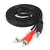 Línea de audio de un extremo 3.5mm a doble flor de loto 1.2 metros línea de amplificador de potencia de audio conectado a computadora 1-tono medio