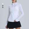 Jaqueta Corta-vento Feminina Azul Celeste Lulu Mist Jaqueta Esportiva para Ciclismo ao Ar Livre à Prova de Vento Emagrecedora com Capuz Roupas de Pele