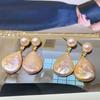 Aretes de Perlas Zhuji para Mujer, Perlas Barrocas Alienígenas Naturales de Agua Dulce, Aretes Colgantes Distintivos Coloridos Rosas y Morados