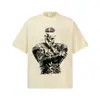 2026 Transfronteiriço Travis Scott Retrô Americano Algodão Puro Peso Pesado Estampa de Flocos de Neve Verão Respirável Solto Top