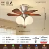 Lámpara Ventilador Usada Bauhaus Retro Color Nogal Sala de Estar Dormitorio Luz de Habitación Comedor Ventilador de Techo con Luz Integrada