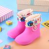 Promoção imperdível galochas de chuva infantis com forro de fleece quentinhas galochas de chuva para bebês meninos e meninas do jardim de infância fofas desenhos animados sapatos de água de algodão