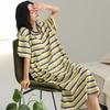 Camisón de verano para mujer de manga corta con soporte para almohadilla en el pecho Algodón fresco Delgado Estilo Dulce de Dormitorio Ropa para el hogar Desgaste libre Ropa interior
