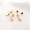 Porta Cuentas de Medio Agujero con Conservación de Color Relleno de Oro de 14K Tapa de Rosca Ojo de Carnero Arete Clavícula Collar Colgante de Perla Adhesiva Accesorios DIY