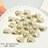 Otoño Invierno Corazón Dorado Cuentas Huecas Superficie Brillante Forma de Corazón Tridimensional Cuentas Cadena de Teléfono DIY Accesorios de Joyería Hechos a Mano Cuentas