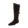 Botas de montar de gamuza para mujer, botas altas de caña larga, nuevo estilo otoño e invierno, puntera cuadrada, versión coreana, tacón bajo, sin cordones, botas hasta la rodilla