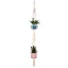 Cuerda de Algodón Tejida a Mano Estilo Bohemio Maceta para Plantas y Flores Cesta Colgante Bolsa de Red Cuerda para Colgar Colgante de Pared Cuerda para Colgar