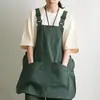 Avental de novo estilo, feito sob medida, resistente à água, design com borla estilo japonês, adequado para catering e uso doméstico, reversível, com impressão de logotipo, uniforme de trabalho feminino