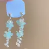 ¡El Colgante de Flor Azul Es Tan Bonito! ¡Tan Suave! Pendientes de Borlas Estilo Nuevo de Alta Gama para Instagram