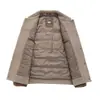 Chaqueta ligera de lujo para hombre de chenilla para otoño e invierno con relleno de plumón, solapa de color contrastante, prenda exterior cálida y casual para hombres jóvenes y de mediana edad