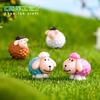 Musgo micro paisagem ornamentos decorativos mini bonito orelhas longas boneca de ovelha material DIY atacado