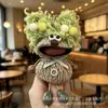 Muñeca de Cáscara de Fruta Producto Terminado, Colgante Carrillón de Viento de Cáscara de Fruta, Muñeca de Vaina de Frijol Artesanía Terminada, Colgante Hecho a Mano Lindo-Feo