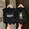 Chaleco de Algodón Puro Estilo Americano para Niños Camiseta sin Mangas para Niños y Niñas Verano Nuevo Estilo Tallas Medianas y Grandes Moda Infantil Chaleco Casual