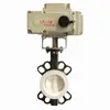 Válvula de Mariposa Lugged Eléctrica con Revestimiento de PTFE Compacta Interruptor Fabricante de Válvula de Mariposa de PTFE Hebei D971F-16C