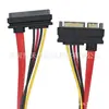Cable de Extensión de Datos y Alimentación para Disco Duro Sata 7+15 Pines Cable de Extensión Macho-Hembra Sata22P M/Sas29P F