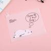Lindo estuche de lápices de dibujos animados con cremallera, transparente, impermeable, bolsa de almacenamiento A4, material de papelería de oficina, bolsa de sellado