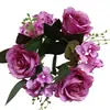 Flores Artificiales, Rosas, Hortensias, Coronas con Candelabro, Flores Falsas, Decoración del Hogar, Decoraciones para Fiestas, Centros de Mesa, Boda, Festivales, Transfronterizo