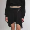 Falda de Moda Casual Estilo Coreano con Dobladillo Ancho de Color Sólido Simple Botonada a la Rodilla Falda de Verano Estilo Deportivo Y2K