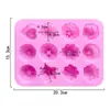 12 Moldes para Pasteles con Forma de Flor, Gelatina Blanca, Capacillos para Muffins de Repostería, Moldes de Silicona para Hornear, Resistentes a Altas Temperaturas, para Uso Doméstico