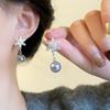 Agulha de prata pérola diamante cheio floco de neve brincos de natal nicho design moda brincos de alto sentido outono e inverno brincos atacado feminino