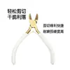 Pinzas de Punta Fina Chapadas en Oro de Venta Caliente, Pinzas de Corte Diagonal, Pinzas de Corte para Joyería, Accesorios para Joyería, Pinzas de Herramientas Manuales Doradas para Bricolaje