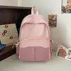 Bolsa de Ombro Dupla Nova Cor Blocada Transfronteiriça para Meninas Casual Versátil Tendência Legal Mochila Bolsa Escolar para Alunos do Ensino Fundamental e Médio Mochila para Meninas