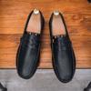 Mocasines para Hombre, Zapatos de Piel con Pala Suave y Suela Blanda, Zapatos Slip-On para Conducir, Zapatos Casuales para Conducir Estilo Old Money