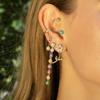 Estilo Pastoral Retro Dos Tonos Flor Hueso de Oreja Clavos Oro de 18K No Desvanecible Pendientes Pequeños Joyería para Piercing Transfronteriza Venta al por Mayor Exquisito