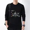 Camiseta de Manga Larga para Hombre de Marca de Moda Otoño Holgada Casual Versátil Top de Moda para Hombre LOGOTIPO Personalizable Uniforme de Equipo Uniforme de Clase