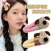 Pasador de Pelo de Perro Lindo de Dibujos Animados Nuevo para Mujer Otoño e Invierno Clip de Cara de Felpa BB Tocado Clip Lateral Clip para Flequillo de Cabello Roto