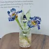 Vidraria Zibo Flor de Dezembro Vidro Flor Mini Flor Flor de Nascimento Artesanato Enfeites Planta Verde Artificial Decoração Presente