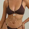 Cadena de Cuerpo Cruzada Europea y Americana Sexy Exagerada Playa Casual Cadena de Collar con Colgante de Diamante Brillante y Collar con Borla Cadena para el Pecho