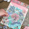 Pegatinas de Escena Miniatura El País de los Sueños de Tirado Pegatinas de Paisajismo Estilo Antiguo Cabina Estéreo 3D Collage Hecho a Mano para Niños