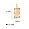Joyería Estilo Minimalista Europeo y Americano, Colgante con Goteo de Aceite, Collar con Placa Rectangular de Nombre Personalizado para Mujer, Suministro de Fabricante Transfronterizo