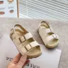 Zapatos de verano infantiles retro esmerilados, sandalias infantiles de corcho, sandalias Birkenstock para niñas, zapatos romanos antideslizantes de suela blanda