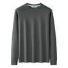 Camiseta de Manga Longa Modal Mercerizado Pesado 280g para Homens, Moletom Simples para Primavera e Outono, Nova Camiseta Base Espessa para Homens