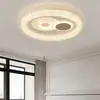 Luminária de Teto LED Estilo Minimalista Creme para Sala de Estar, Iluminação Zhongshan, Pacote para Casa Inteira, Luz Grande Inteligente para Cuidado com os Olhos, Ferro