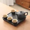Conjunto de Chá Kung Fu Portátil para Viagem, Adequado para Viagem ao Ar Livre, Um Bule Quatro Xícaras, Equipamento de Camping para Chá, Bandeja de Chá, Conjunto Pequeno
