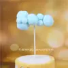 Pastel de Cumpleaños de Globo Aerostático Estéreo Adornos Decorativos Nubes de Malvavisco de Felpa Bandera para Pastel de Mesa de Postres