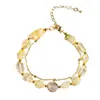 Pulseira de Cristal Oval Irregular Estilo Coreano Pequena Fresca Simples Pulseira de Citrino Pulseira de Contas Presente para Meninas Estudantes