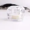Nueva caja de anillo de cristal de imitación transparente, caja de joyería acrílica, caja de joyería para aretes, caja de regalo al por mayor