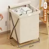 Cesta de ropa sucia con tapa, cesta de almacenamiento de ropa sucia plegable, cesta de lavandería para baño, cesta de almacenamiento de ropa de gran capacidad para baño