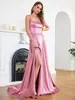 Vestido de noche sexy ajustado estilo europeo y americano con espalda descubierta y abertura alta para fiestas y anfitrionas, vestido transfronterizo de Amazon