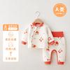 Roupas e calças de outono para bebês, conjunto de duas peças com fundo de outono e inverno, roupa íntima térmica de cintura alta para bebês, roupas acolchoadas para recém-nascidos