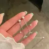 Pendientes de Plata de Ley 925 con Aguja Larga y Borla Larga Cola de Pez, un Diseño Versátil de Dos Formas para Primavera y Verano, Elegantes y de Moda para Mujeres