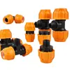 Conector Rápido de PE Codo Tes Unión Recta Conector Rápido Rosca Hembra Rosca Macho Tapón Válvula de Bola de PE Riego Conectores Rápidos Unión